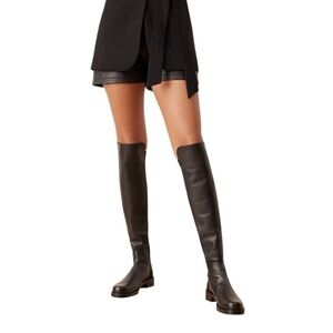 Stuart Weitzman Black Leather Over the Knee Boots